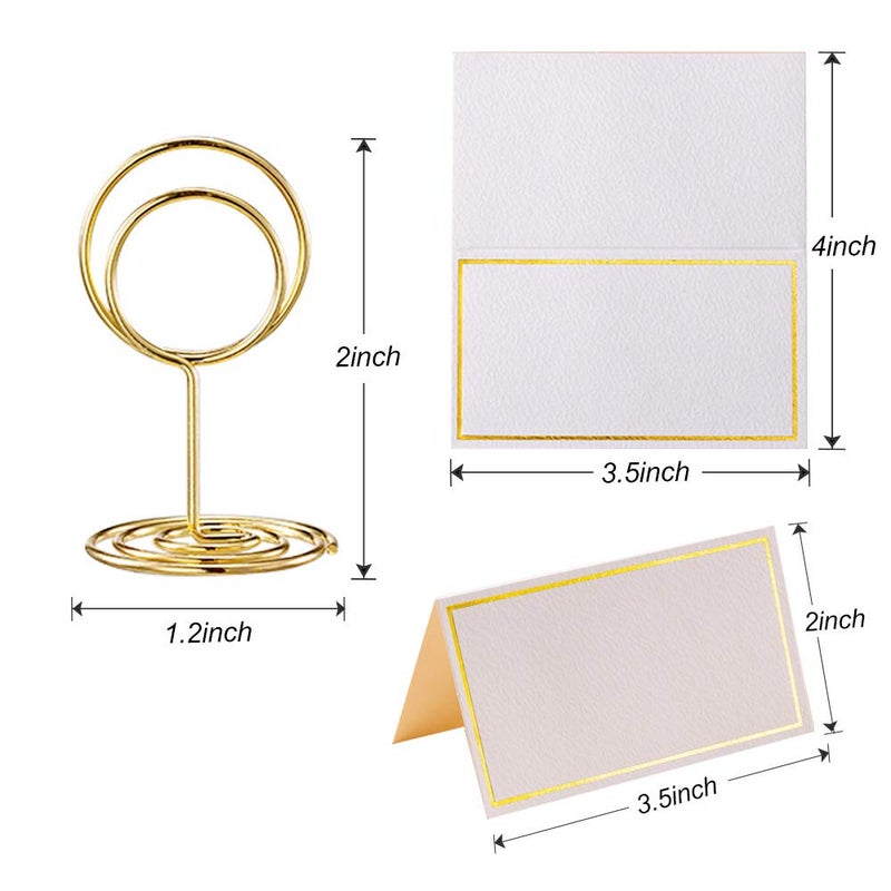 Toncoo 26Pack Table Number Holders and 26pcs Gold Place Cards, Place Card Holder, Table Card Holders, Picture Holder, Photo Holder for Centerpieces, Birthday, Wedding Reception, Party - Image 2